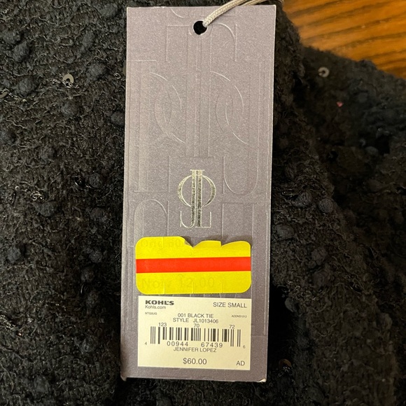 NWT J Lo Vintage Black Sequin Long Sleeve Dress - Picture 6 of 7